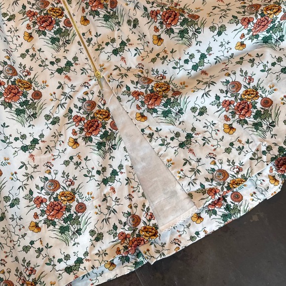 Anthropologie Tommie Zip Front Midi Dress NWT 3X Ivory Comb Floral Smocked Plus - Picture 8 of 16